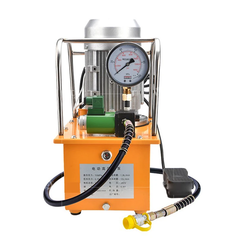 Ultra High Pressure Hydraulic Electric Pump 1500W Hydraulic Oil Station Manual / Foot Switch Single Loop Oil Pump Solenoid Valve electric driven hydraulic pump 10000 psi double acting manual valve hhb 700ab