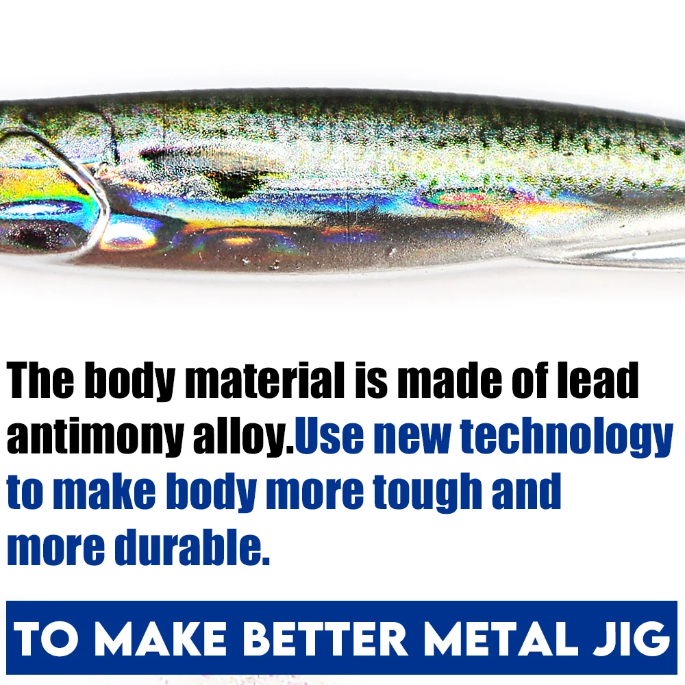 B&U 30G/40G/60G 3D Druck Metall Guss Jig Löffel Shore Casting Jigging fisch Meer Bass Salzwasser Angeln Köder Künstliche Köder Tackle – Detail 8