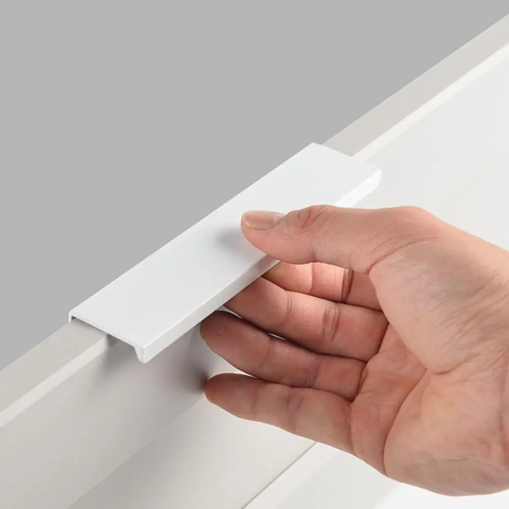 Cabinet Handles 80/120/150/200mm Hidden Cabinet Handles Aluminum Alloy Kitchen Cupboard Drawer Knobs Long Pull Handle with 16mm Screws