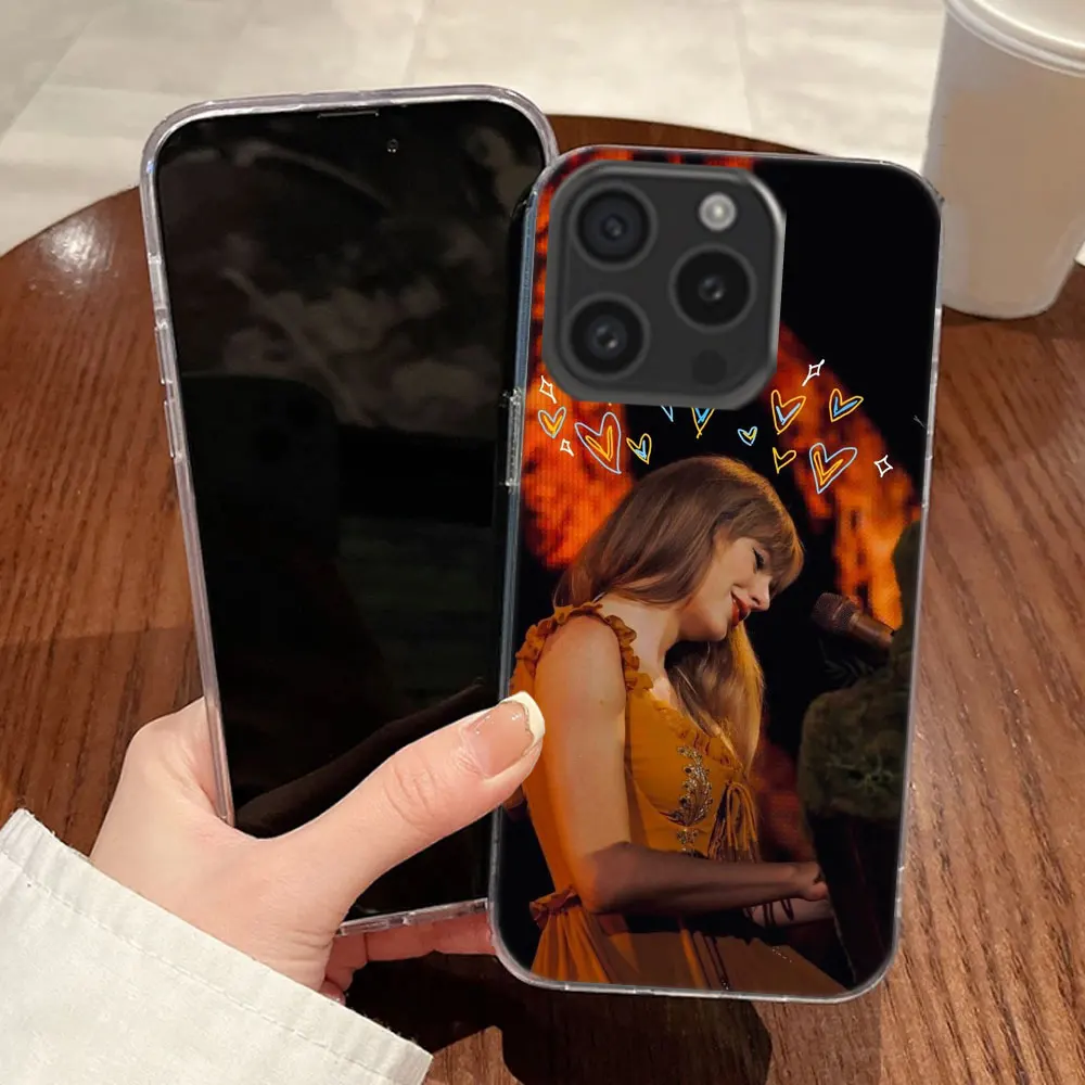 thumbnail image 1 of Funda de teléfono transparente T-Taylors S-Swifts para Aplee iPhone 12 13 Mini 14+ 15 Plus 16 Pro Max Funda 11 Pro X XS Max Coque Hard PC Cell, 1 of 5