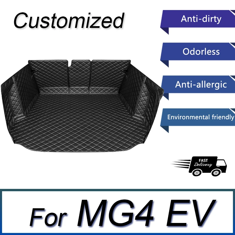 LOSTIS Cuero Coche Alfombrillas Maletero Para MG4 EV MG 4 EH32 2022-2023, A Medida Impermeable Antideslizante Protector Maletero Bandeja Forro Accesorios,ABlack