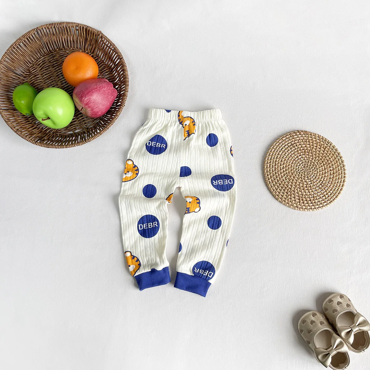 Jacquard Cotton Set Long Sleeve Underwear Kids Baby Boys Girls CHILDREN Autumn Pajamas Homewear Top + Pants 2pcs