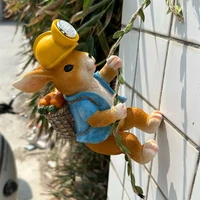 Solar Courtyard Miner Rabbit Squirrel Light Wall Garden Outside Garden Landscape Climbing Tree Hanging Sculpture Decoration 1