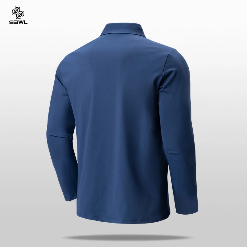 Golf Outdoor Sports Long Sleeve Stand Collar T-shirt Running Fitness Breathable Base Shirt Tops Autumn Winter
