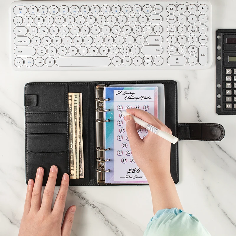 Envelope Savings Challenge A6 Loose-Leaf Binder Budget Binder Cash Envelopes Money Organizer System