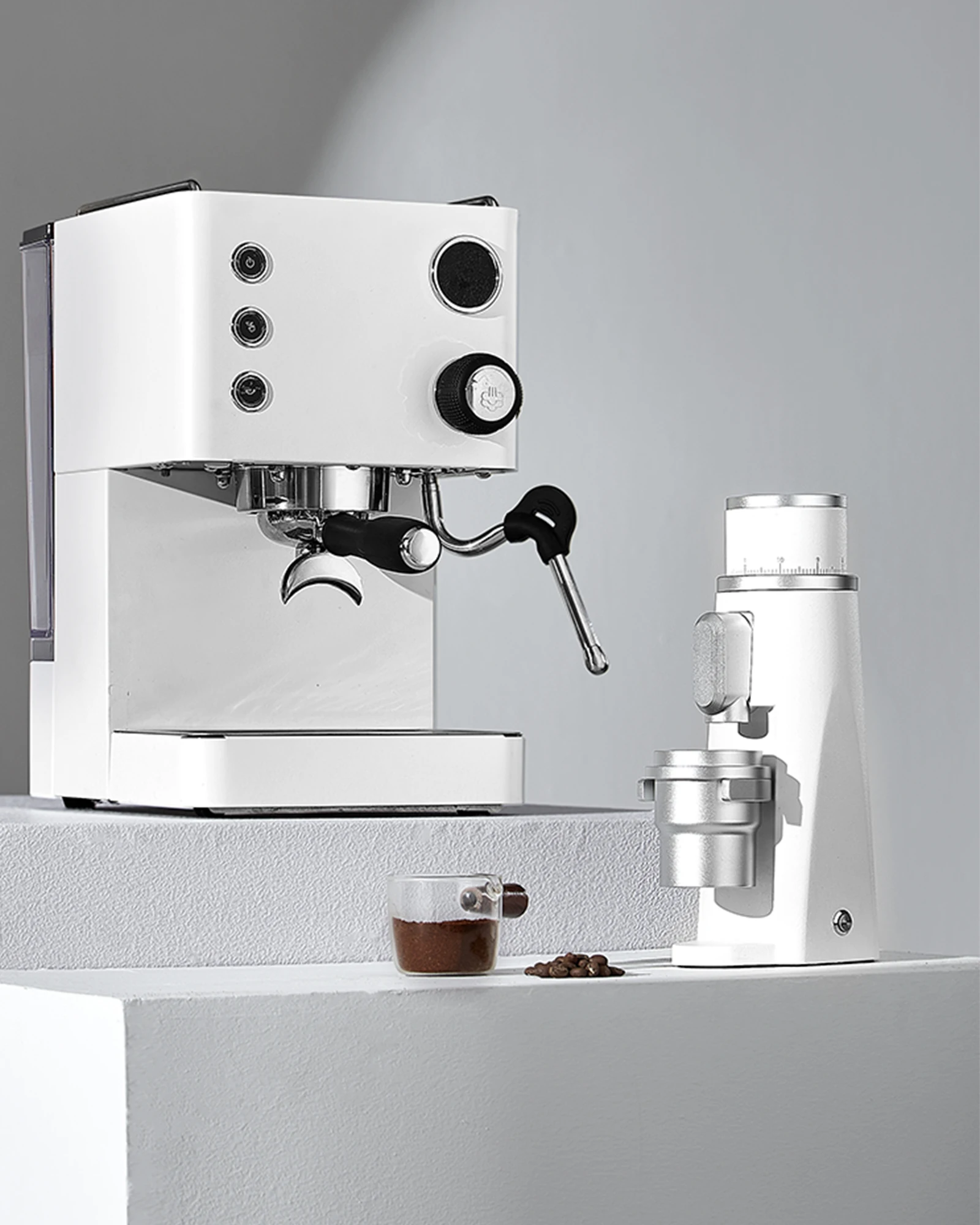 STARSEEKER EDGE Electric Coffee Grinder Black White 48MM Burr Grinders