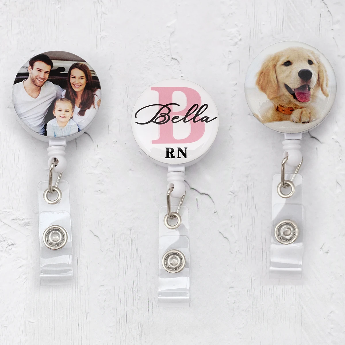 Custom Photo ID Badge Holder Retractable Nurse Badge Reel Clip Nurse ID