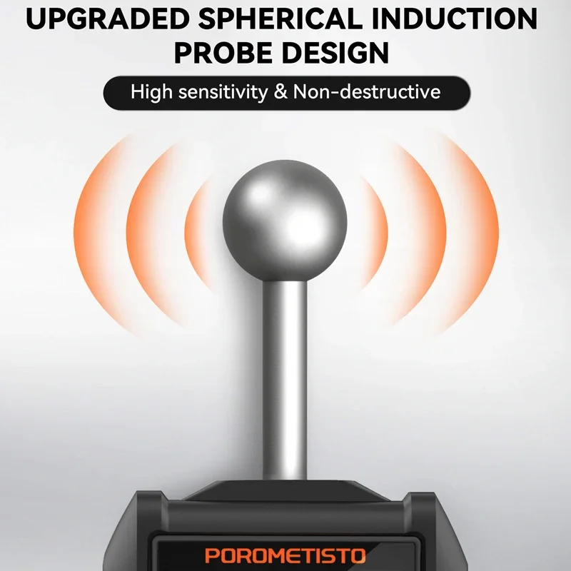 POROMETISTO WTS01 Spherical Moisture Meter Inductive Wall Material Timber Damp Detector Digital Non-destructive Moisture Tester