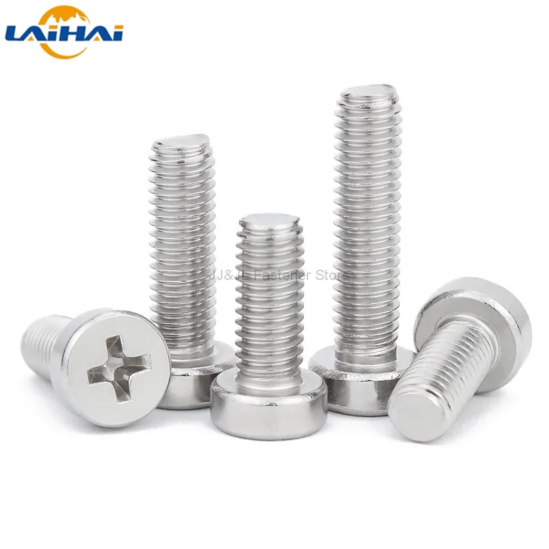 

10/50X M2.5 M3 M4 M5 304 A2-70 stainless steel GB822 Phillips Cheese Head Screw Cross Thin Low Short Cap Round Column Head Bolt
