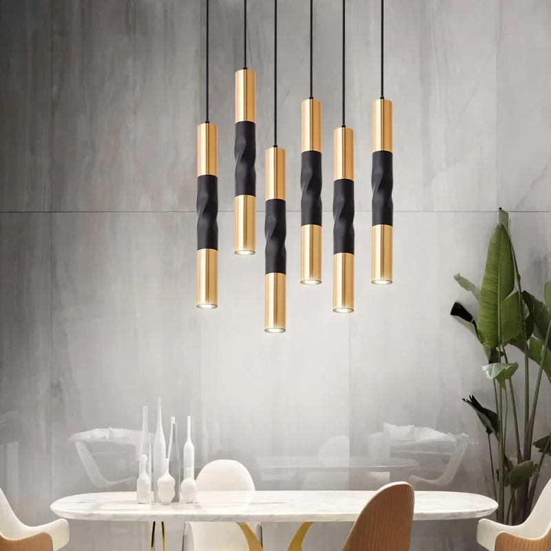 Cylinder LED Pendant Lights Modern Decor Bedside Chandeliers Lighting Kitchen Island Dining Room Shop Bar Long Tube Pendant Lamp