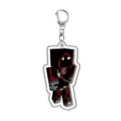 Minecraft Acrylic Keychain Jewelry - Fan Gift Charms and Creative Souvenir (Pink)