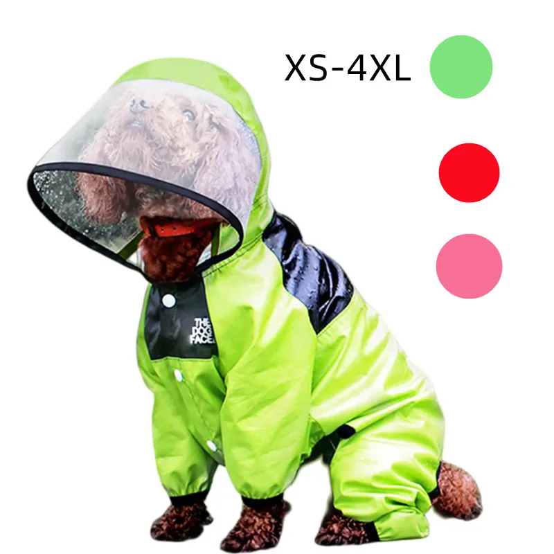 

Waterproof Pet Rain Jacket, Dog Face Raincoat, PU Rain Jacket, Coat, Jumpsuit, Hoodies, Clothes, Puppy for Medium Small Dog, App