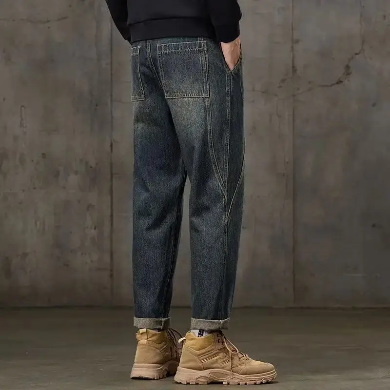 American Retro Conical Jeans Men's 2025 Autumn and Winter New Straight Loose Trendy Brand Water-washed Casual Trousers 4
