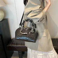 New Stone Pattern Women's Bag Handbags Large Capacity Shoulder Bag With Snake Hardware Top-handle Shell Bag