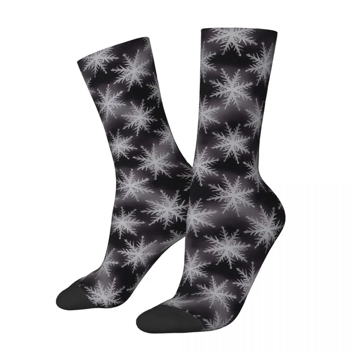 

Black Winter Simple Snowflake Pattern Socks Male Mens Women Autumn Stockings Polyester