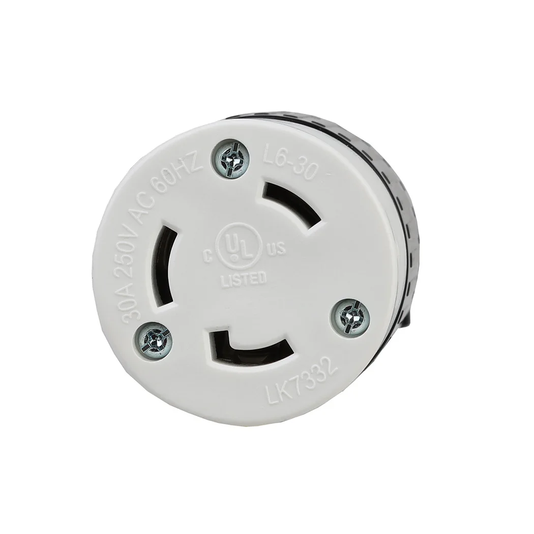 NEMA L6-30R 30 Amp 250 Volt 2P 3W Locking Female Plug Connector