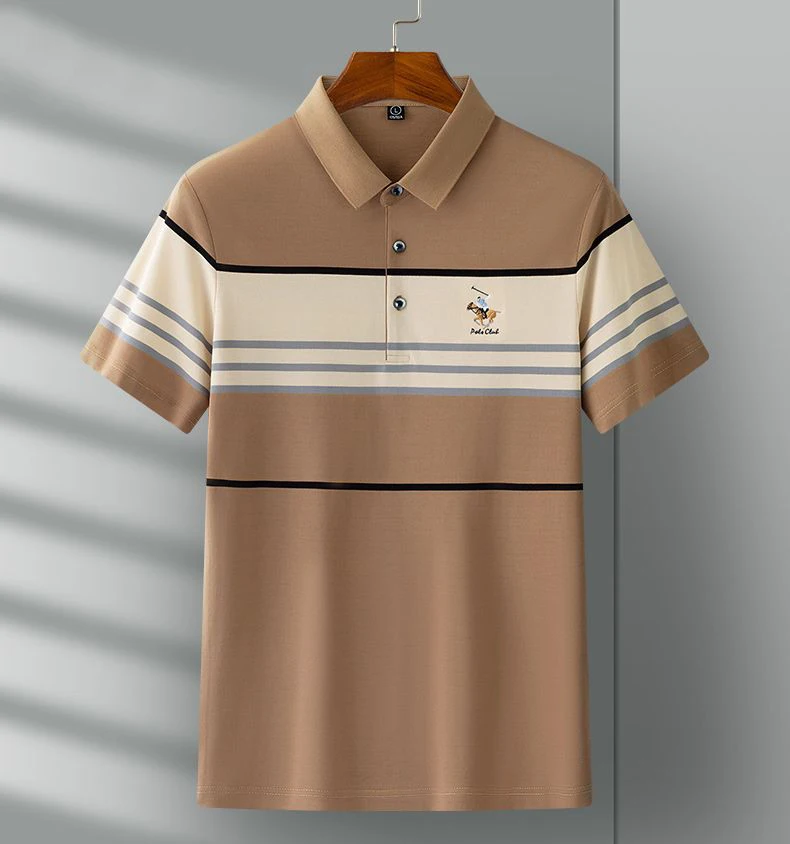 Luxury Embroidery Men's Polo Shirt Summer Thin Breathable 95%Cotton Hip-Hop Harajuku Black Lapel Short-Sleeved Tops Male M-4XL 16 S206d44b635b949c18dd63373d930bd92G