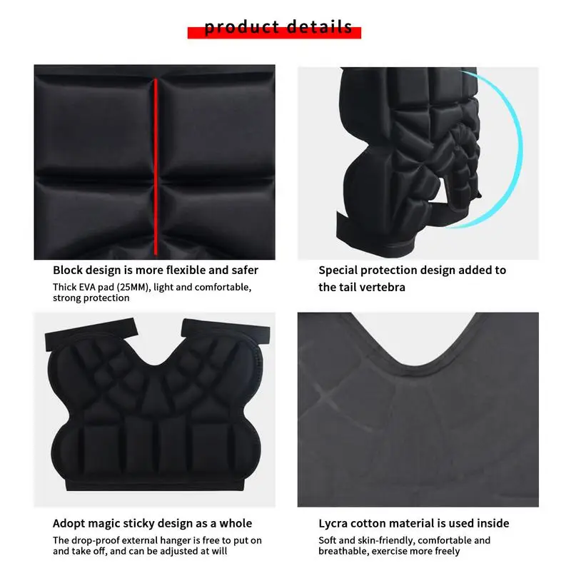 Protective Shorts Hip Protective Pads Skating Padded Protective Shorts Adjustable Protective Gear Guard Impact Pad for Cycling Roller Sports Skating Outdoor Hip Pad