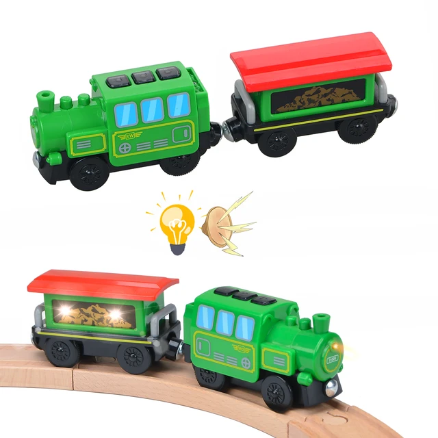 Wooden Train Brio Compatible  Wooden Train Brio Locomotive - Kids Electric  Train - Aliexpress