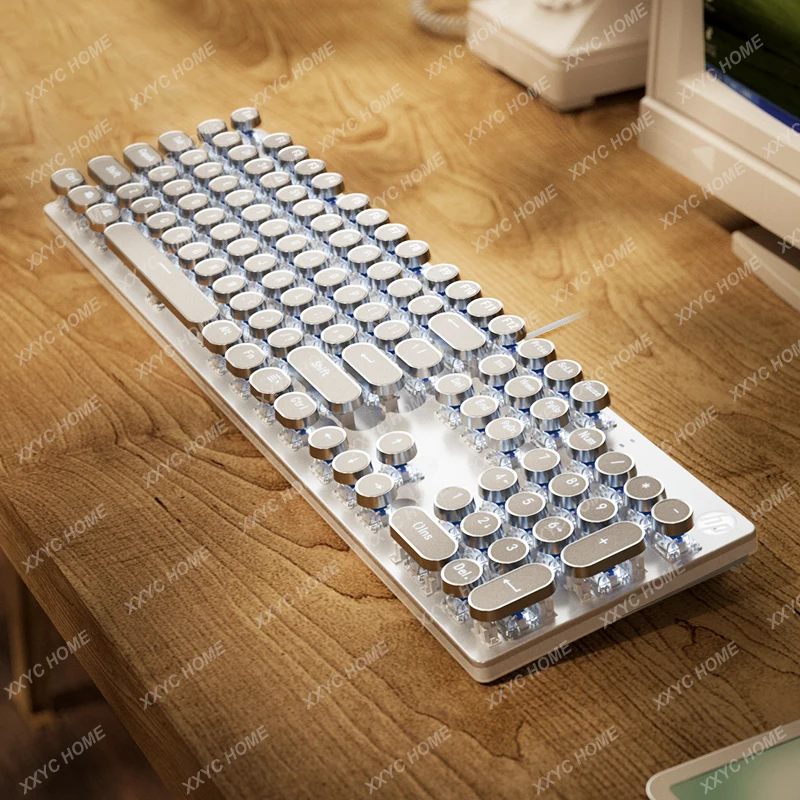 

Keyboard Mouse Set Green Axis Steampunk Girls Office Gaming Electronic Sports Dedicated Alternate Action Or Ergonamic