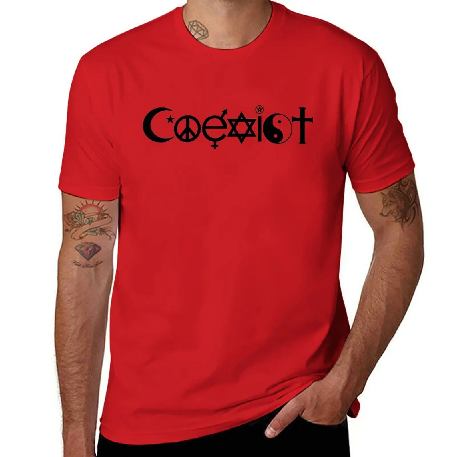 New COEXIST T-Shirt sweat shirt Tee shirt tops korean fashion plain t shirts men
