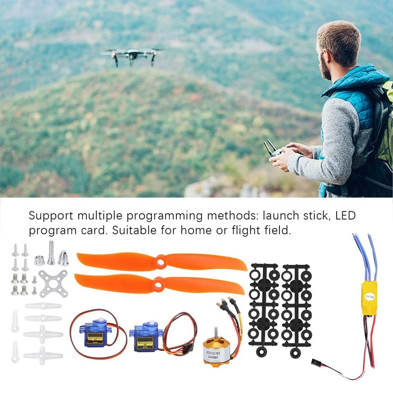 RC 비행기 모터용 금속 및 플라스틱 전기 모터 키트, SG90 서보 2212 KV2200 브러시리스 모터 30A ESC 6035 프로펠러 액세서리