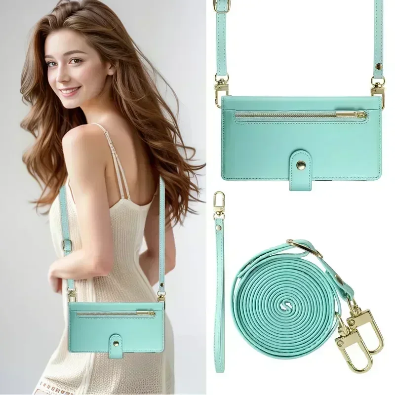 Luxury Zipper Leather Flip Case with Magnetic Closure