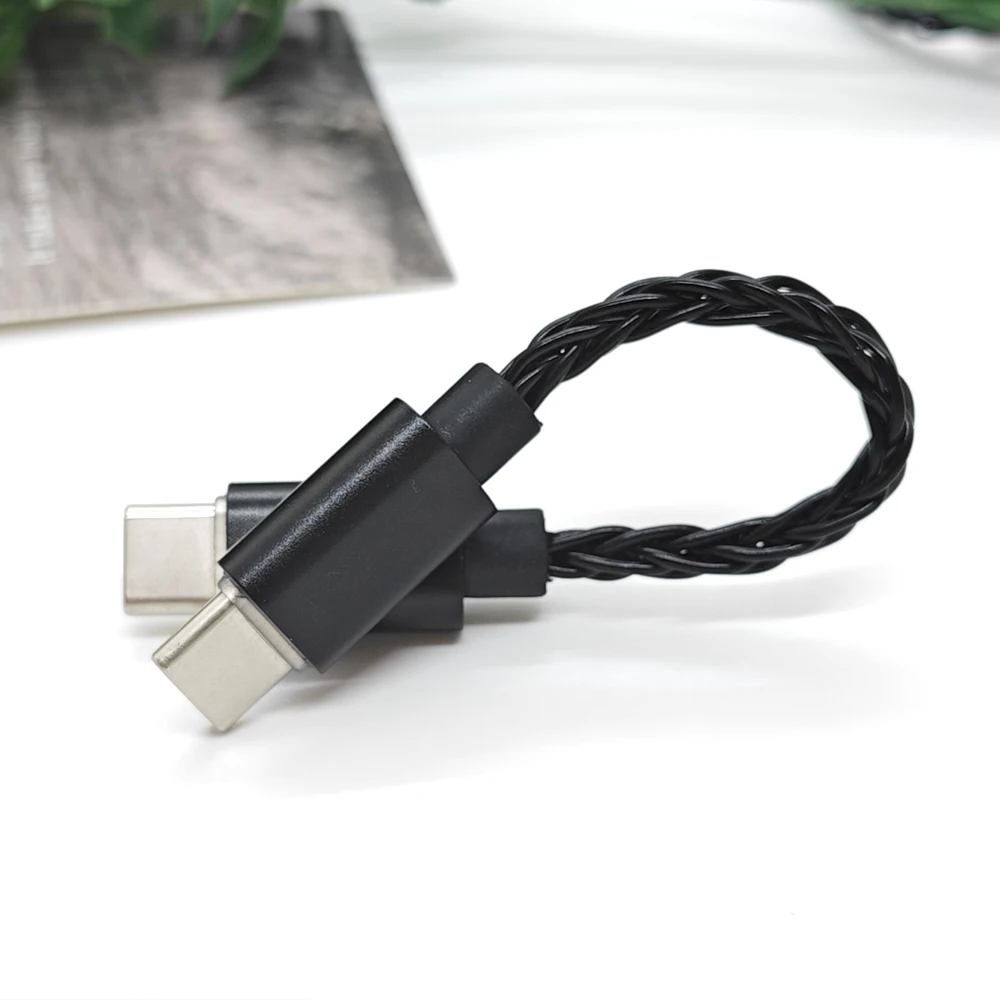 HIFI OCC silver-plated Type-C to C data adapter cable suitable for music player Android mobile phone computer 13cm hidizs type c data cable