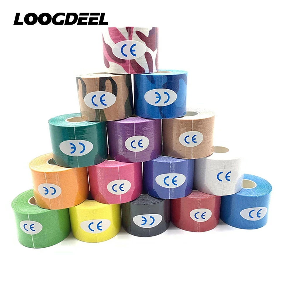 Loogdeel 2Size Kinesiology Tape Athletic Tape Sport Recovery Tape Strapping Gym Fitness Tennis Running Knee Muscle Protector
