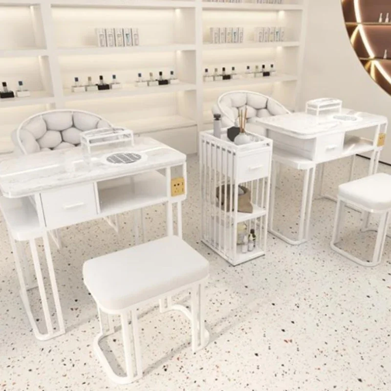 Professional Nordic Desk Nail Tables Manicure Makeup White Modern Nail Tables Living Room Mesa Manicura Salon Furniture MR50NT