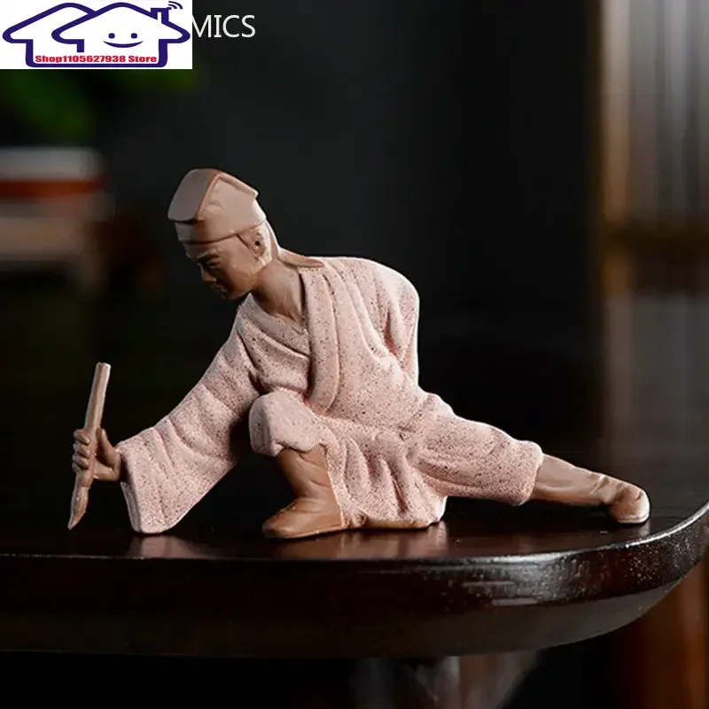 선(禪) 스타일 보라색 점토 조각상 차 장식품 중국식 거실 데스크탑 장식품 창의..
