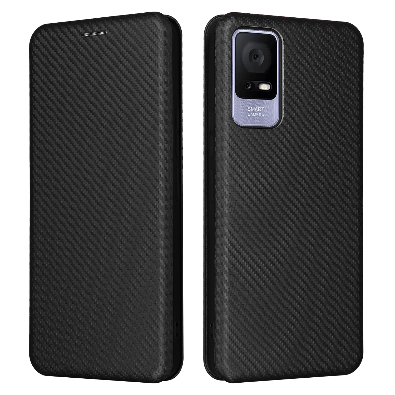 For TCL 405 406 T506D Carbon Fiber Flip Leather Case For TCL 405 406 Tcl405 T506D Business Magnetic Wallet Card Slot Slim Cover