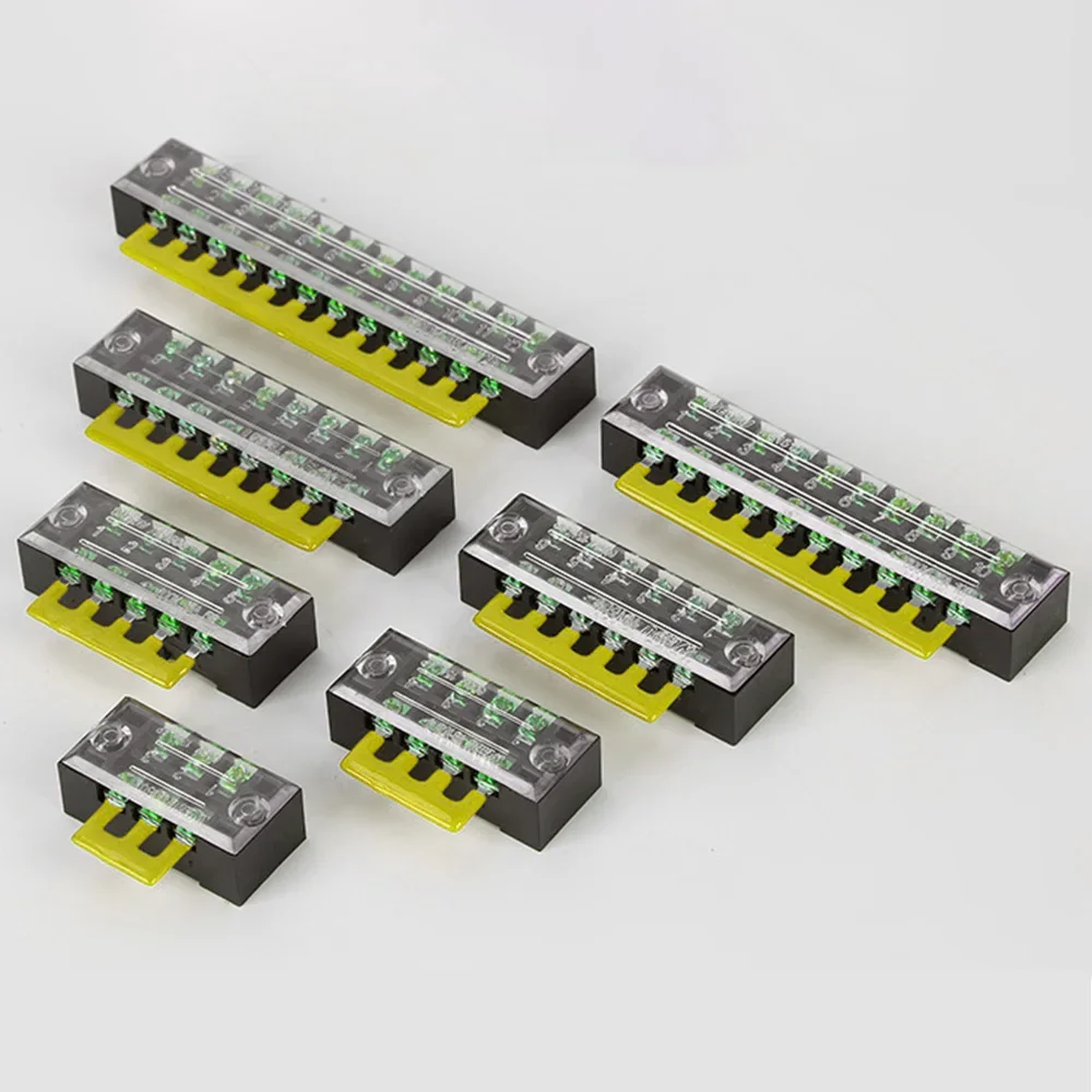 Electrical Screw Terminal Block Dual Row Strip Fixed Wiring Board Wire Connectors 600V 15A Box Connecter Cable Contacts 3/4/5/8p Terminal Connector Electrical Connectors Plug Soldering Terminal