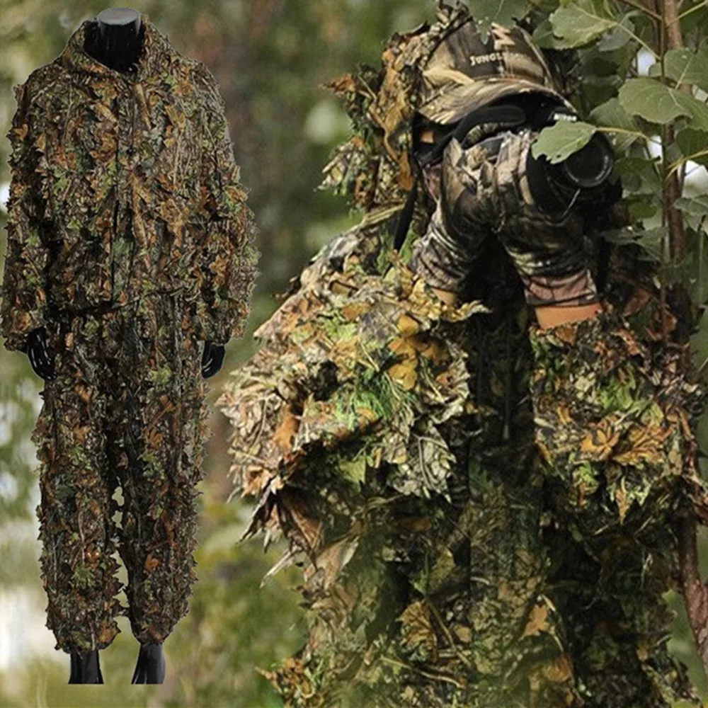 

Outdoor Concealment Tactical Clothing Real Life CS Equipment 3D Leaf Invisibility Clothes Hunting Free Camouflage Jacket Trouser