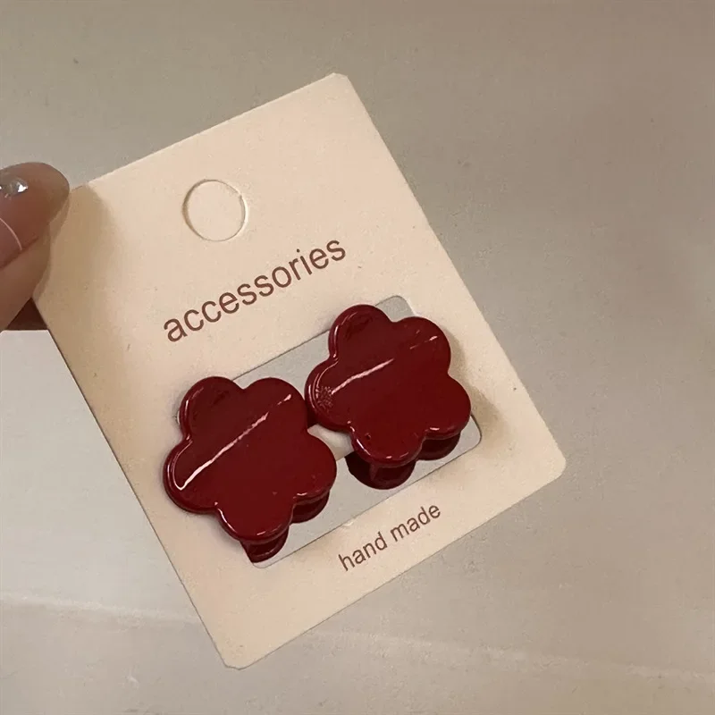 Red hair clip women's side bange small mini duckbill clip temperament seamless hair clip headwear Hair Claws