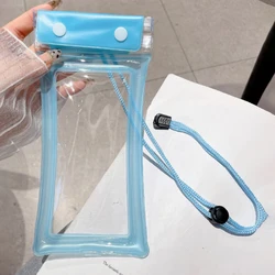 Universal Waterproof Phone Case with Neck Strap - Touchable Underwater Protection for Devices Up to 7.2 Inches (Blue)