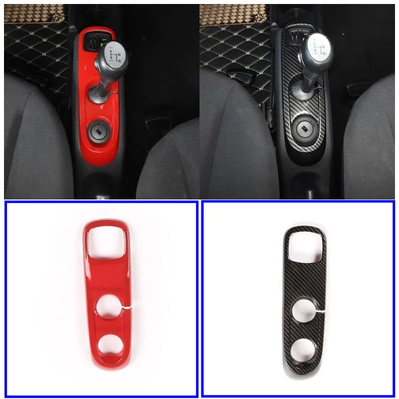 

ABS Carbon Fiber Gear Shift Knob Panel Frame Cover Trim Car Interior Accessories For Mercedes Benz Smart Fortwo W451 2009-2015