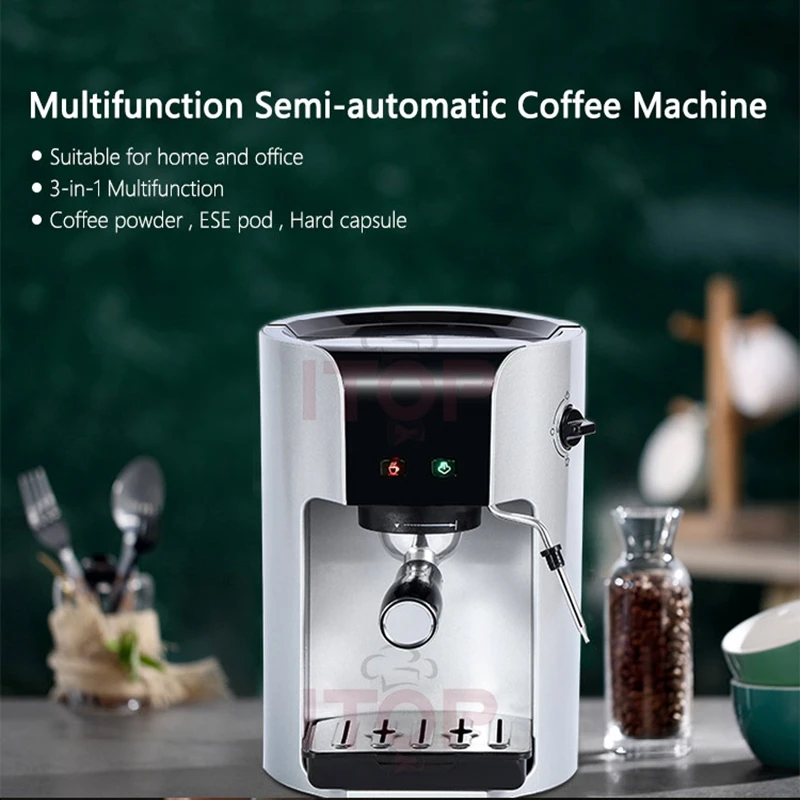 ITOP Professional Semi-automatic Coffee Maker Home Small Ltalian Coffee Machine Milk Foam for Coffee Powder/ESE Pod/Hard Capsule 7days хайлайтер для лица и тела b colour professional capsule