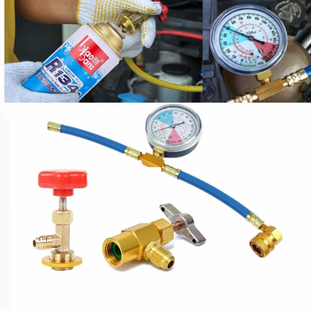 R134A Ricarica Gas Refrigerante Auto Aria Condizionata Tubo Di Ricarica Manometro 1/2 "Acme R134A Gas Refrigerante Ricarica Aria Condizionata