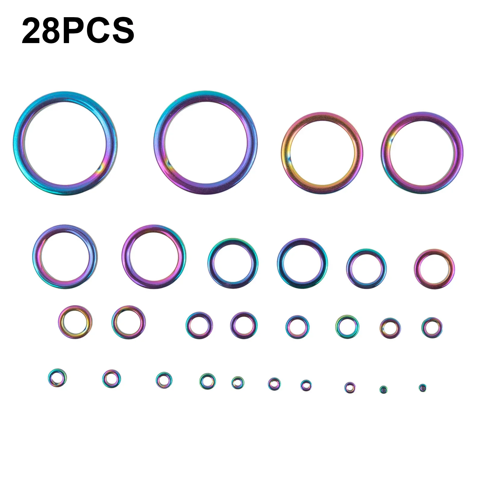 28pcs Ceramic Fishing Rod Wire Ring High Quaility O Ring Size 2#-30# Eye Ceramic Different Size Tip Repair Kit Fishing Tool