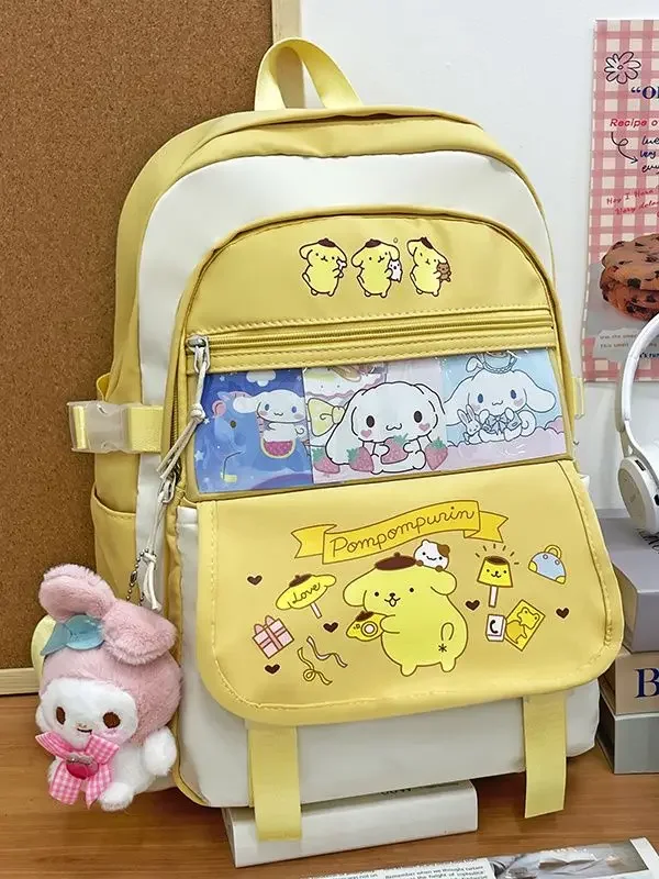 Sanrio New Clow M Student Backpack Lightweight Girl\'s Backpack Cute Super Popular Cinnamoroll Babycinnamoroll Melody Schoolbag
