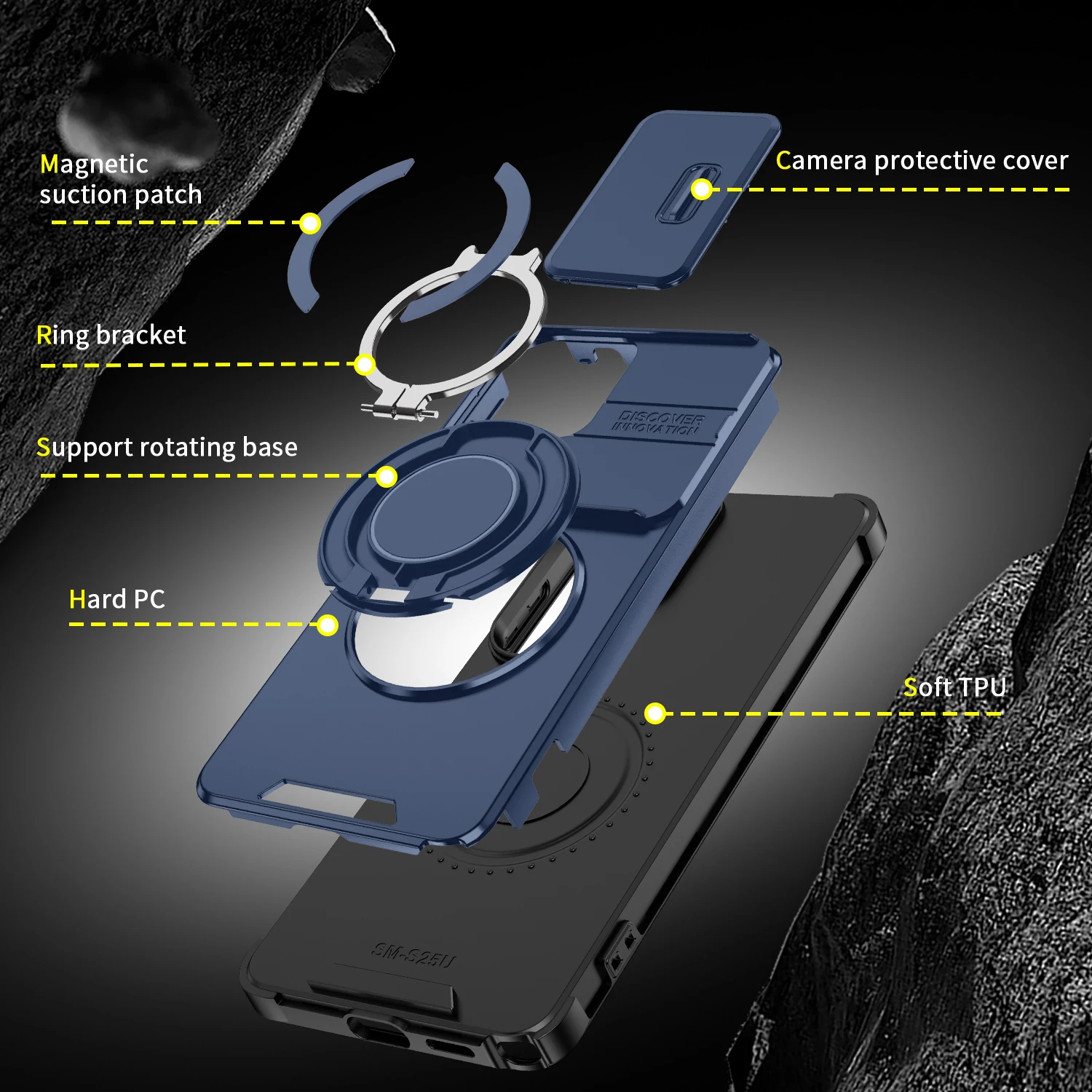 360-Degree Rotating Magnetic Bracket Phone Case