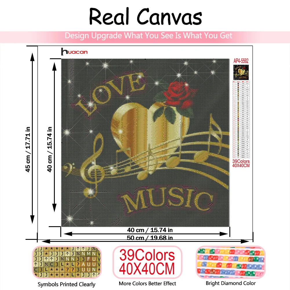 Huacan Diamond Art Painting Mosaic Music Scenery Home Decor Diamond Embroidery Sheet Music Cross Stitch Wall Sticker diamond painting diamond painting stickers