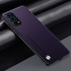 Luxury PU Leather Phone Case with Silicone Shockproof Protection - OPPO Reno 5 5G (Purple)