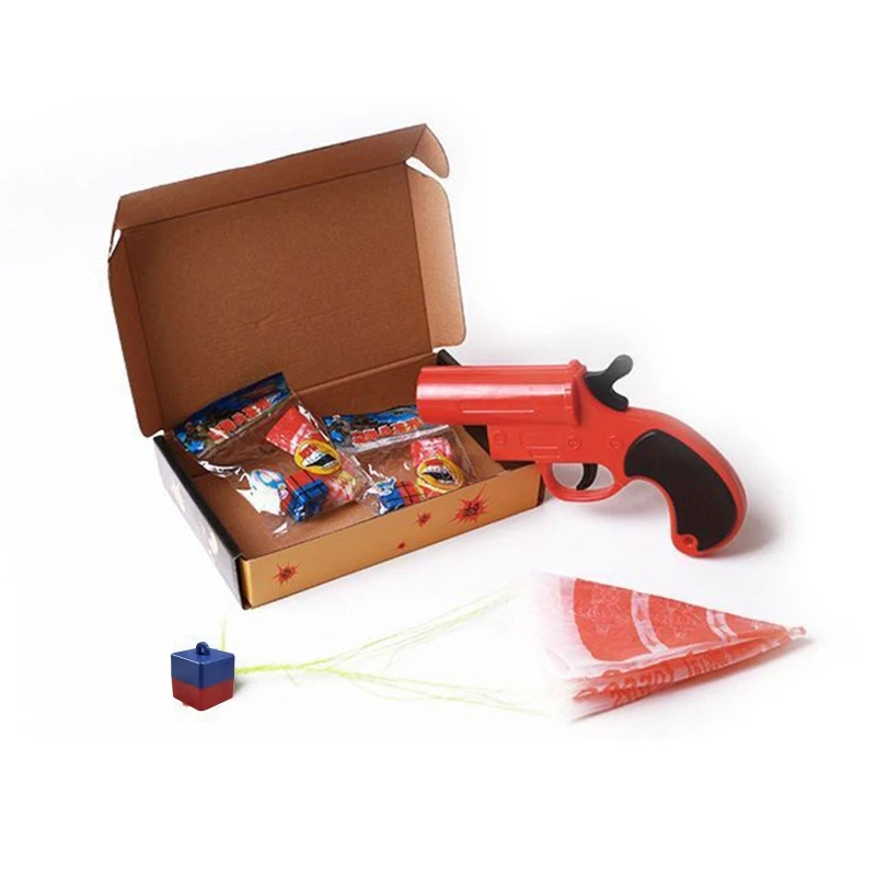 Parachute Guns Interactive Playhouse Toy for Kid Toddler Pressure Release Outdoor Toy Launching with Guns