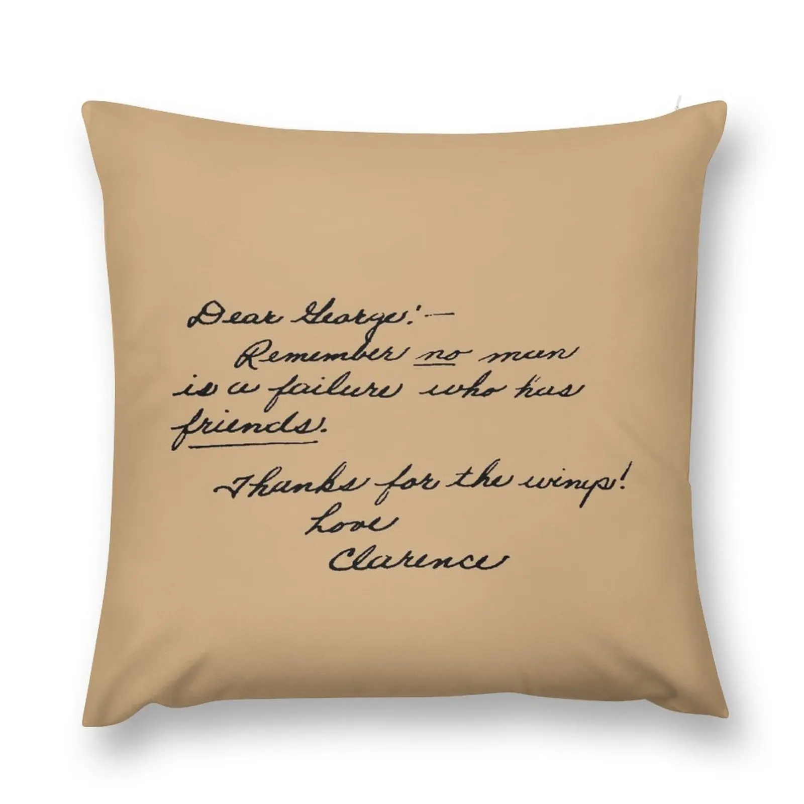

It's A Wonderful Life Movie Quote about Friends Throw Pillow New year Decorative Sofa Cushions
