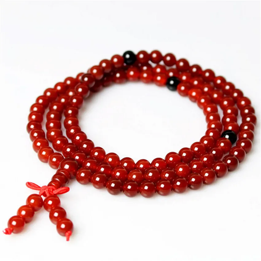 

6mm Red Agate Bracelet Stackable Fashionistas Bohemian Office Wear Gift Durable Crafted Trendy Cuff Anniversary Everyday Women