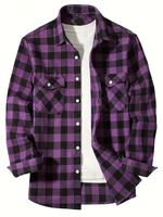 Chemise à manches longues en coton pour hommes, nouvelle mode printemps et automne, Plaid rouge brossé, Business, loisirs, flanelle, sans fer 6