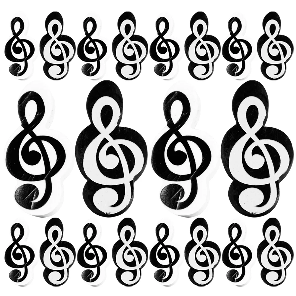 20 Pcs Cute Small Erasers Music Note Pencils for Kids Mini Bulk Students Classroom Symbol 4