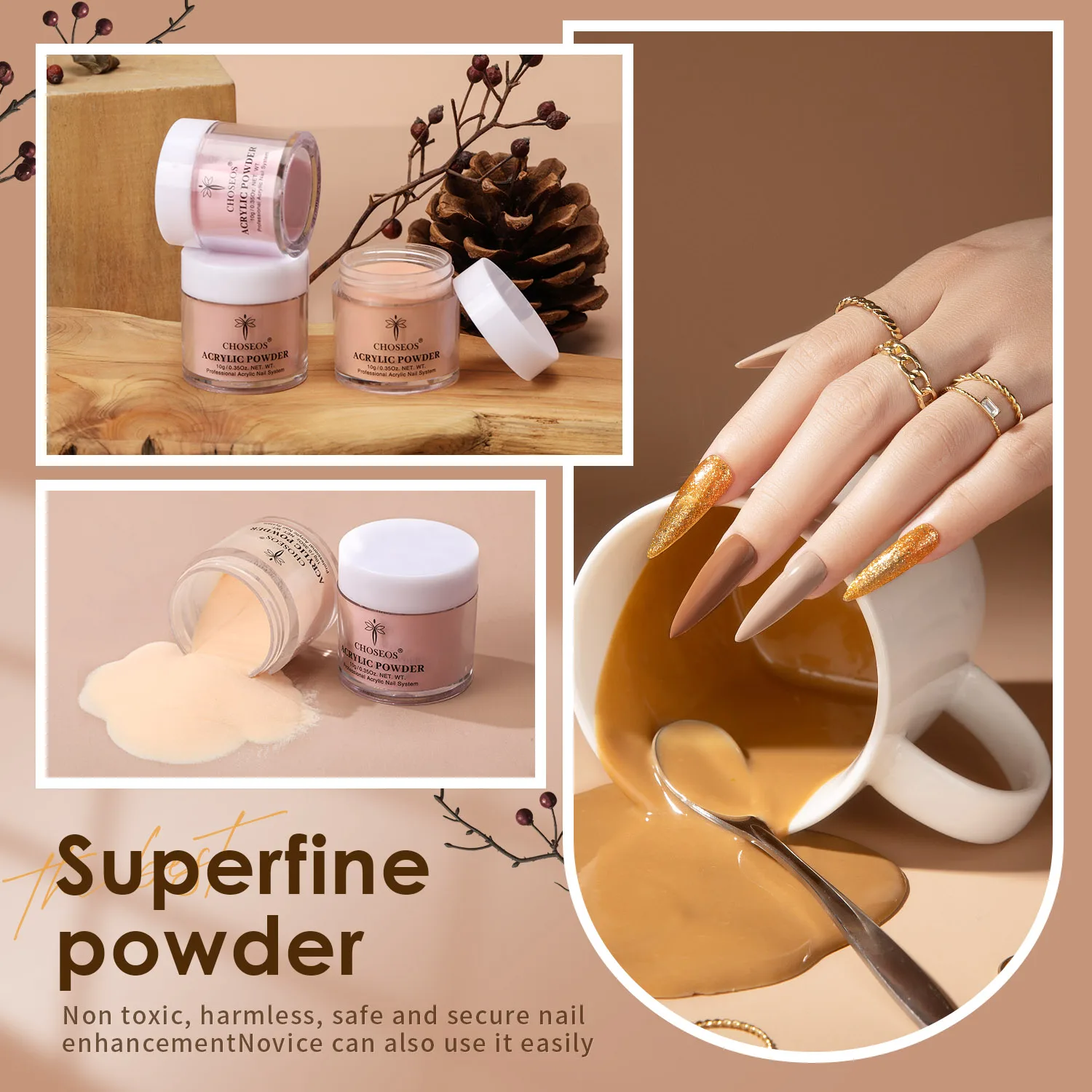 12 Colors Acrylic Powder Set for Nails Salon-Quality DIY Manicure Kit Ideal Mother's Day Gift for Mom nail powder,acrylic nail powder,nail kit
